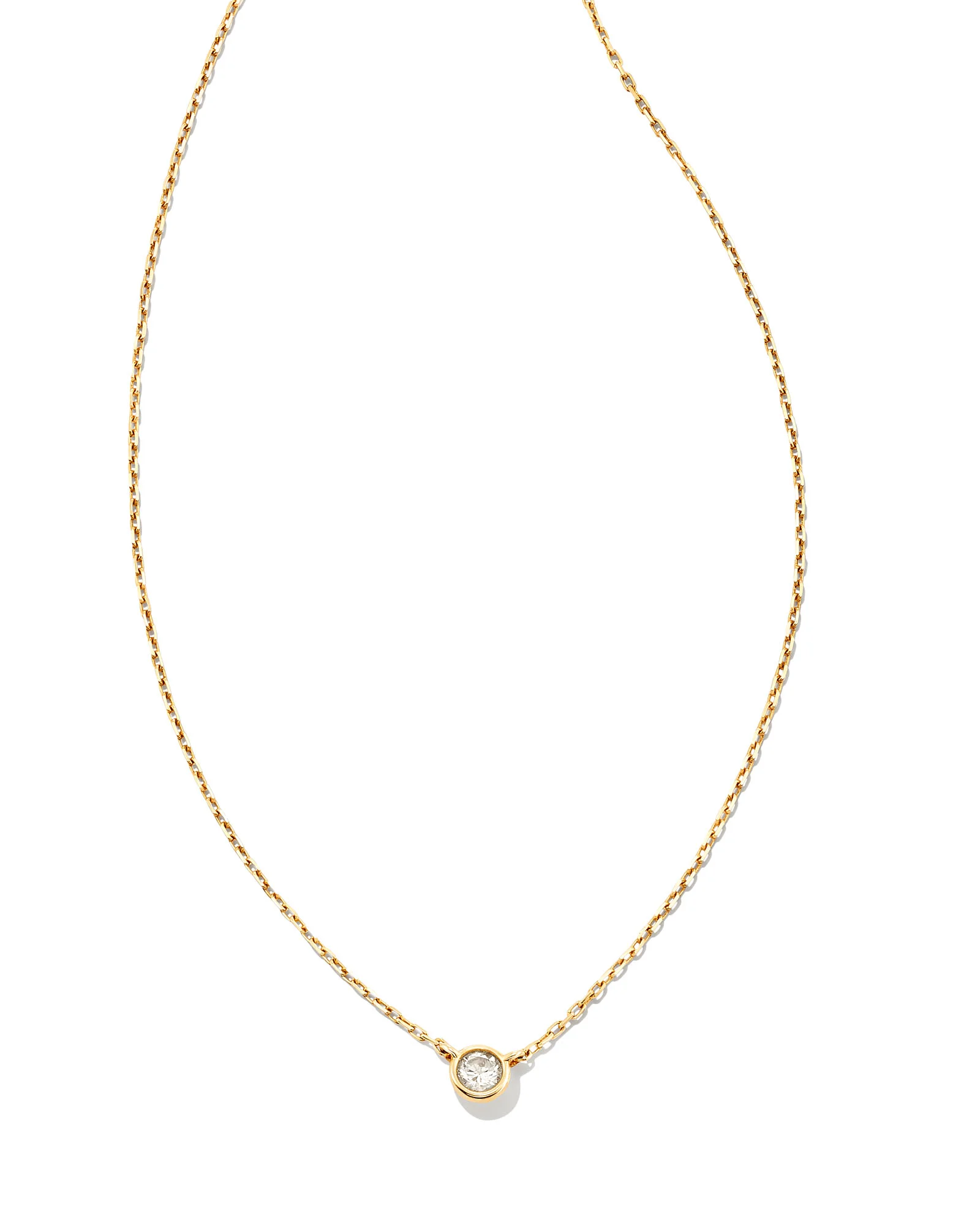Audrey 14k Yellow Gold Pendant Necklace in White Diamond, 0.07ct - 1
