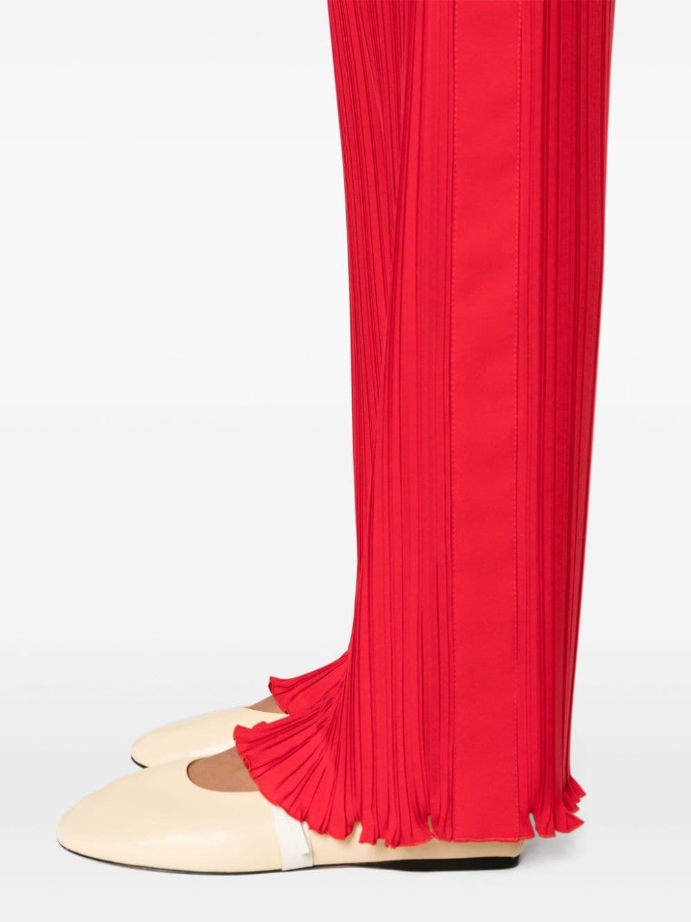 straight-leg pleated trousers - 5