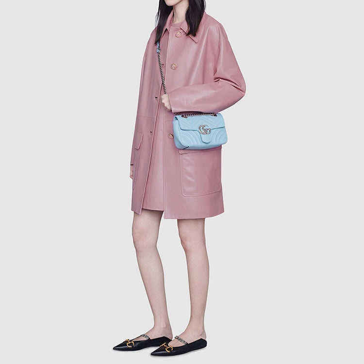 (WMNS) Gucci GG Marmont Mini Bag 'Pastel Blue' 446744-DTDIP-4928 - 8