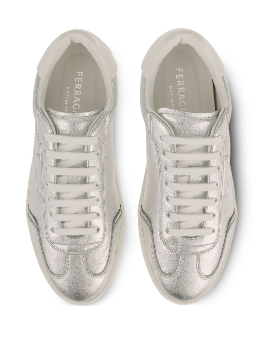 leather low-top sneakers - 3