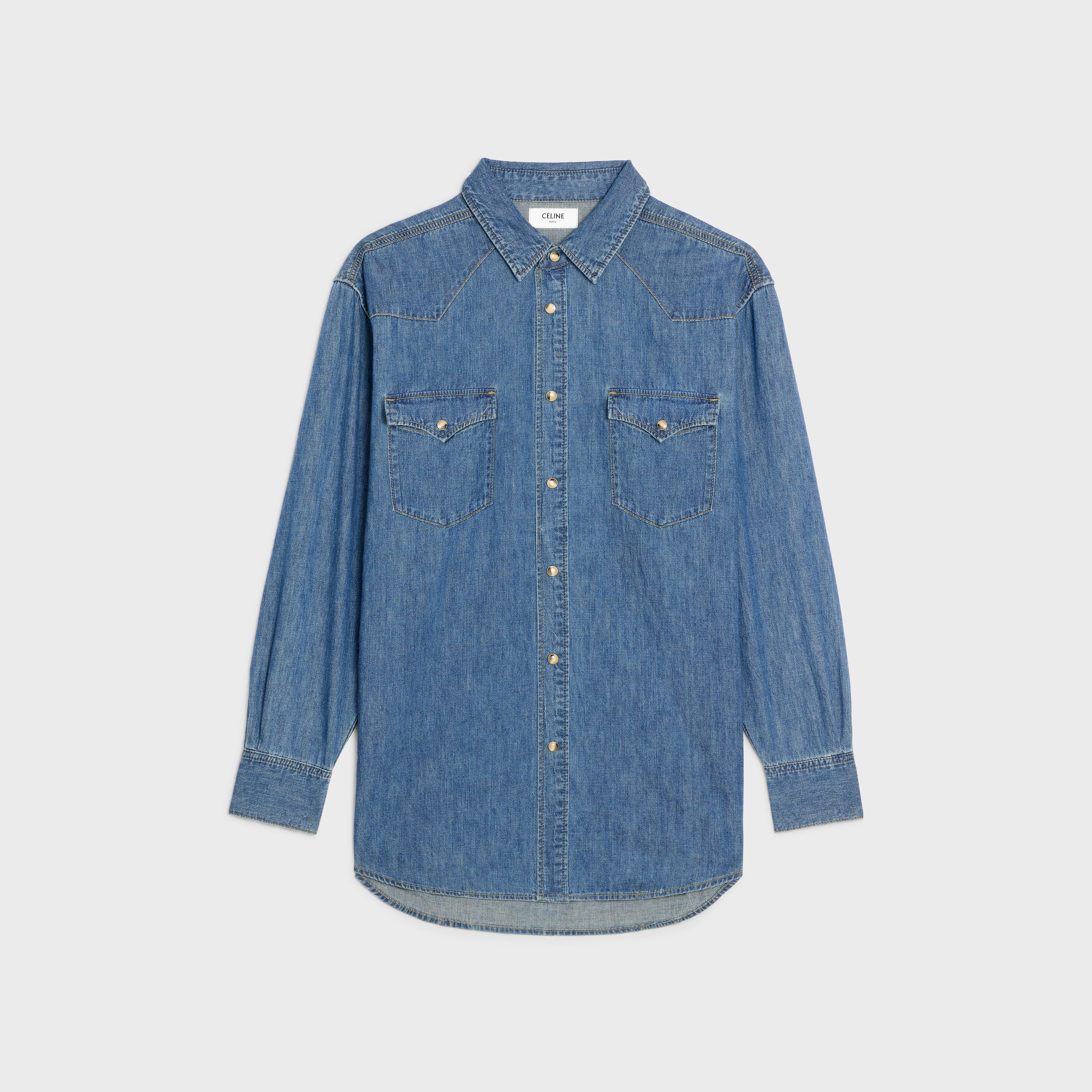 WESTERN SHIRT IN UNION OCEAN WASH DENIM - 1