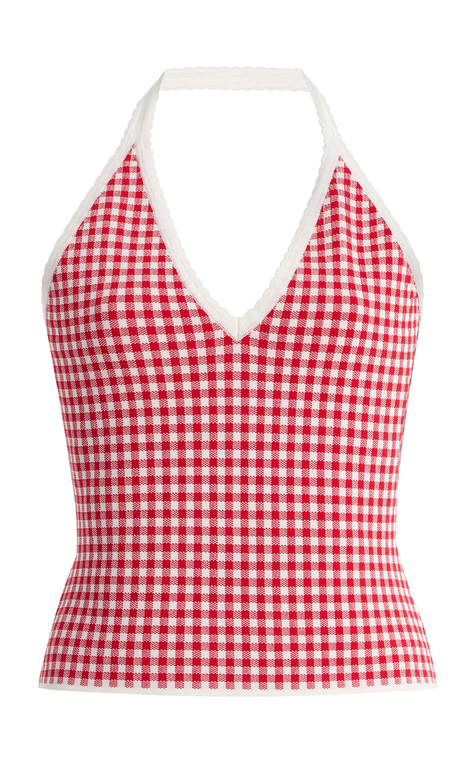 Micah Gingham Knit Halter Top - 1