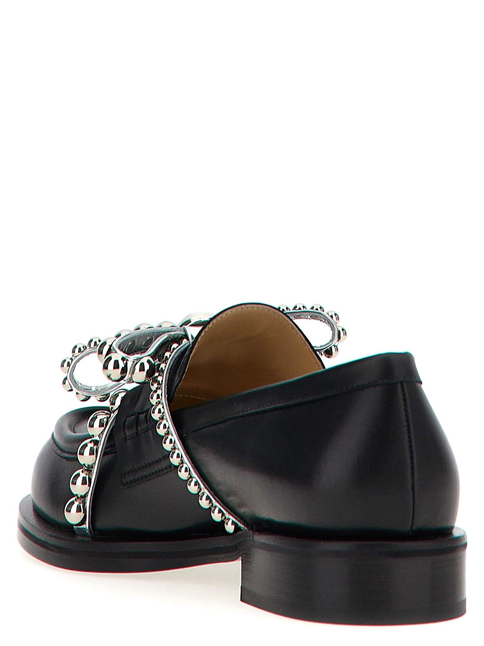 Crystal Studs Loafers Black - 3