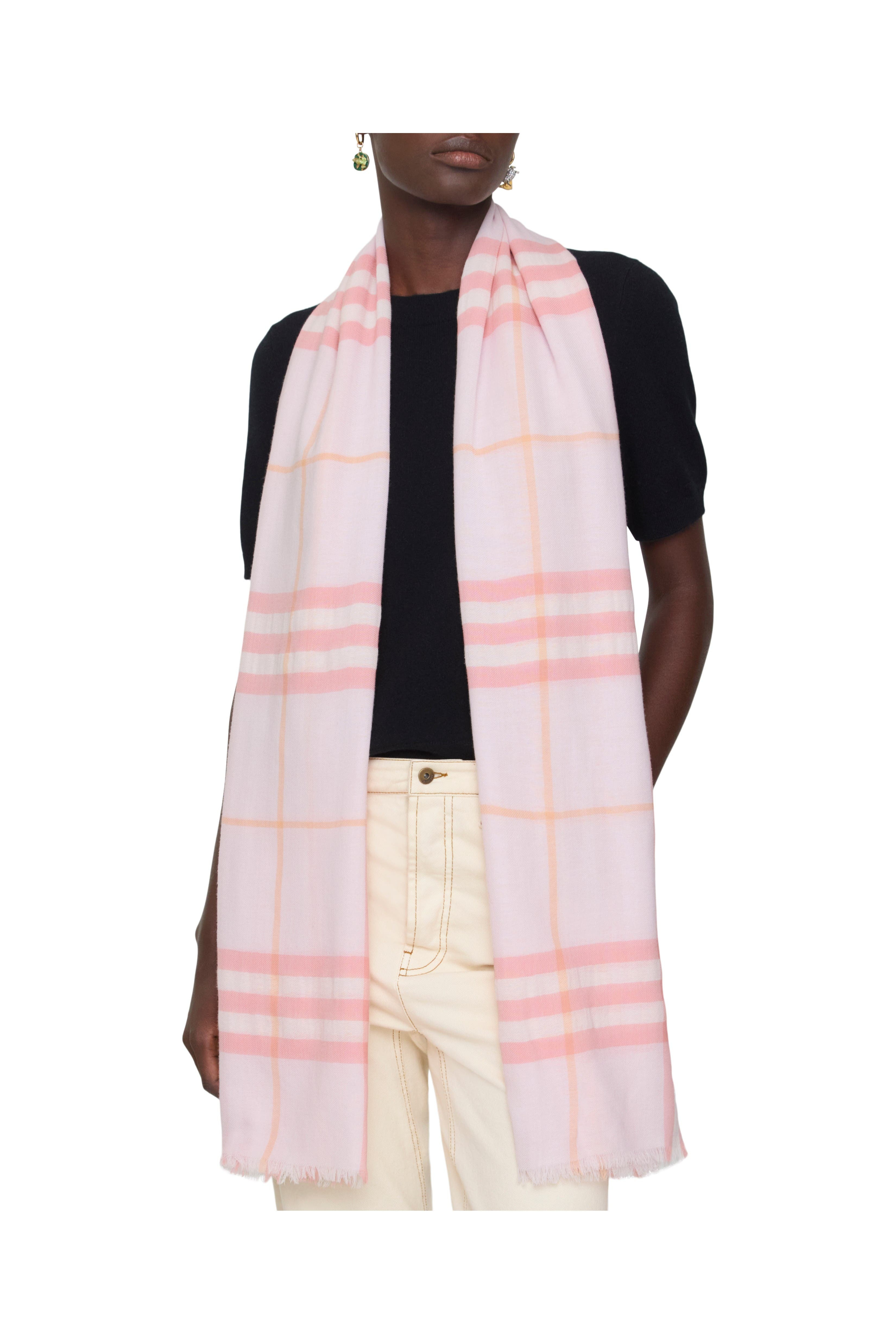 burberry Wide Check Wool Scarf in Sugar at Nordstrom - 3