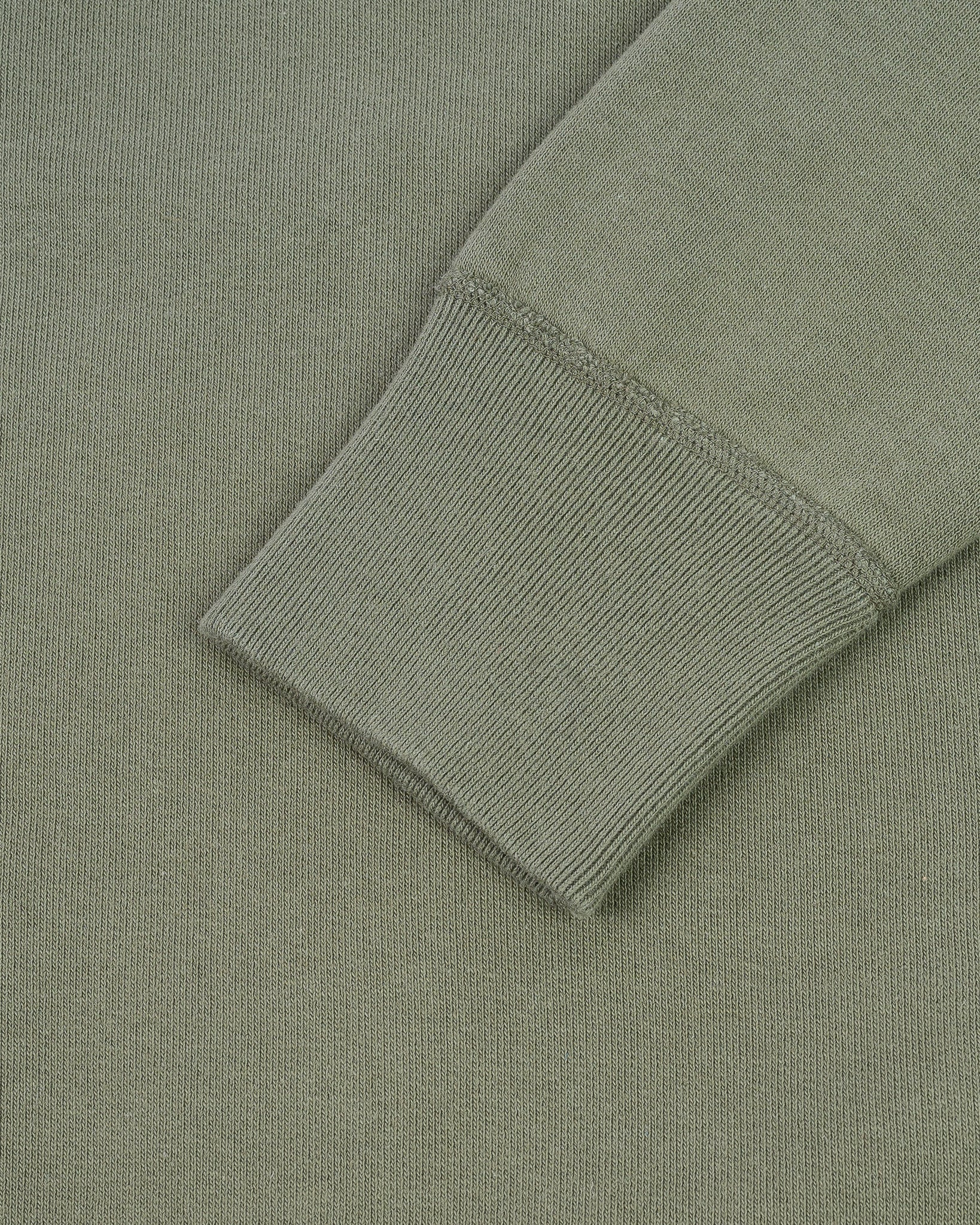 IHSW-69L-OLV 14oz Ultra Heavyweight Loopwheel Cotton Crew Neck Sweat - Olive - 5