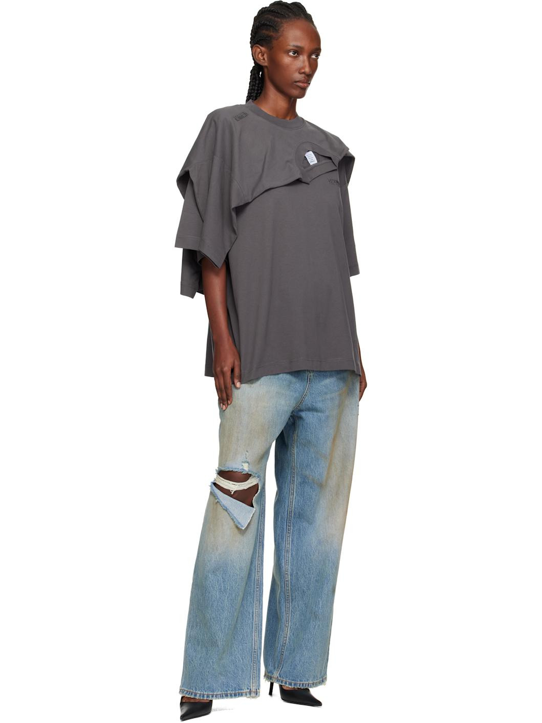 Gray Double Layered T-shirt - 4
