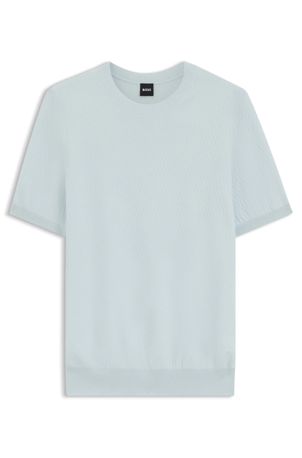 SHORT-SLEEVED SWEATER WITH KNITTED STRUCTURE - 1