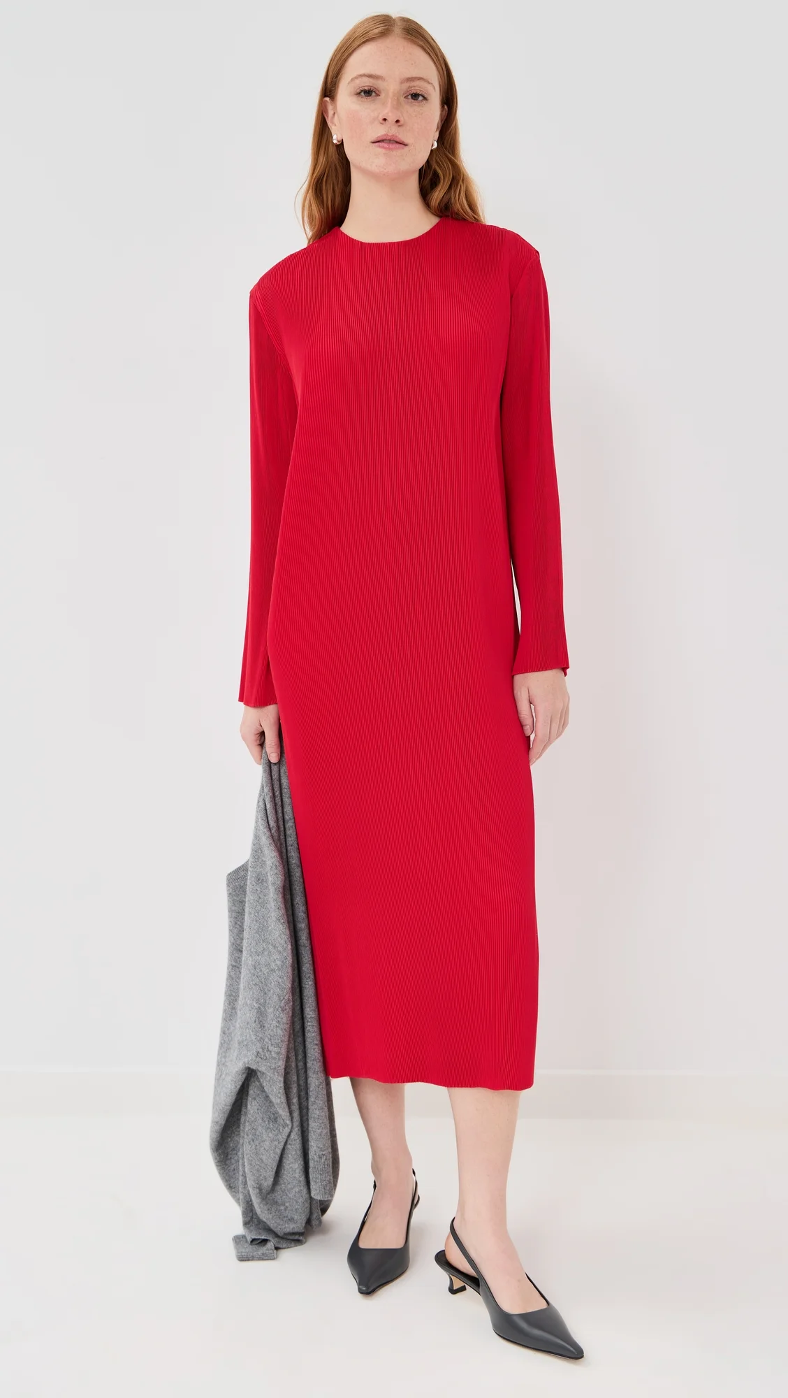 Plisse Midi Dress - 1