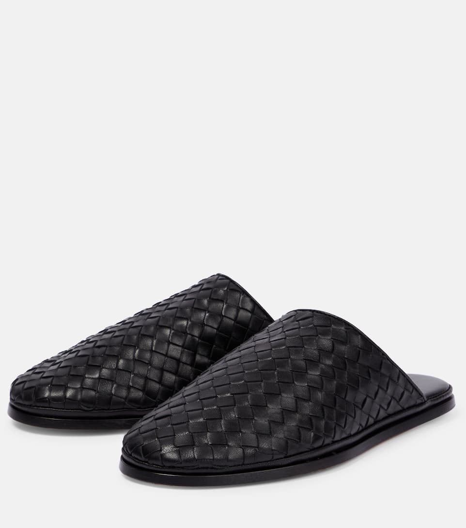 Intrecciato leather slippers - 5
