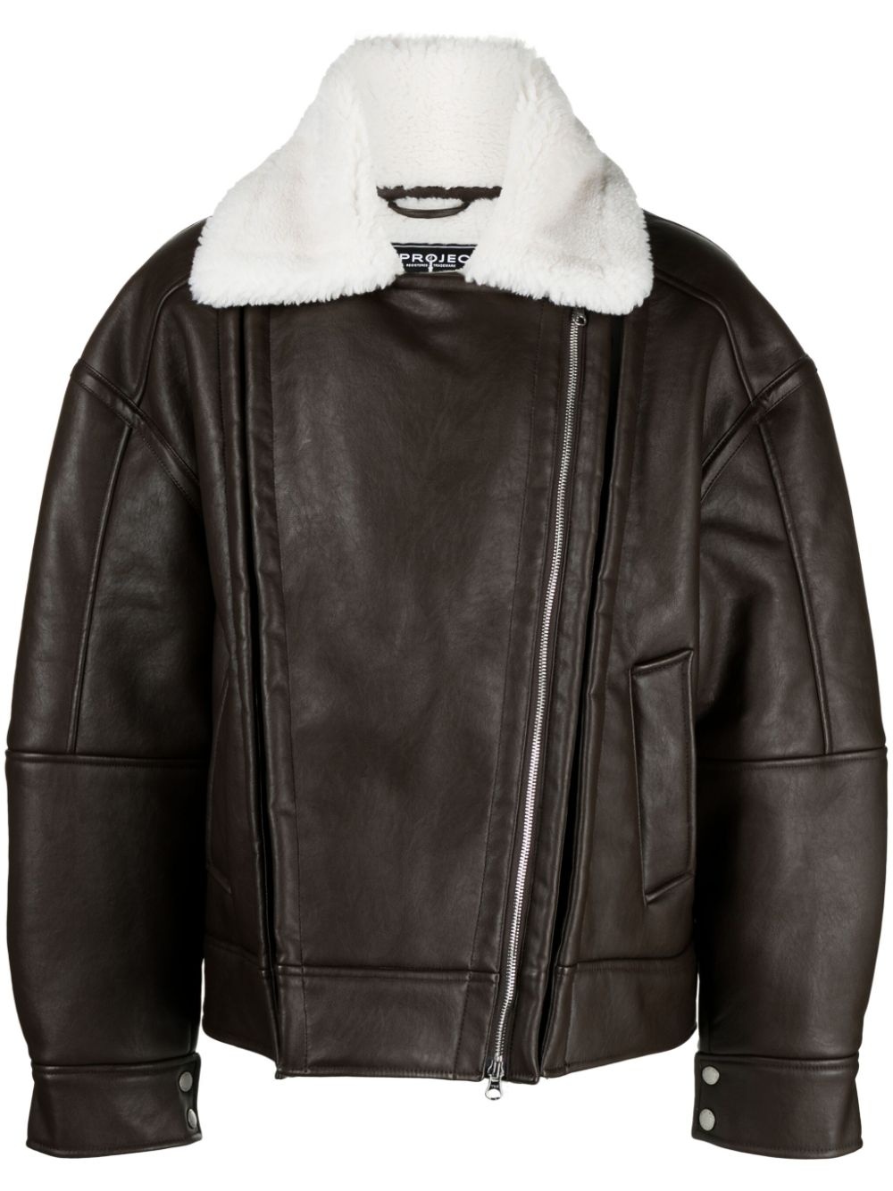 faux-shearling biker jacket - 1