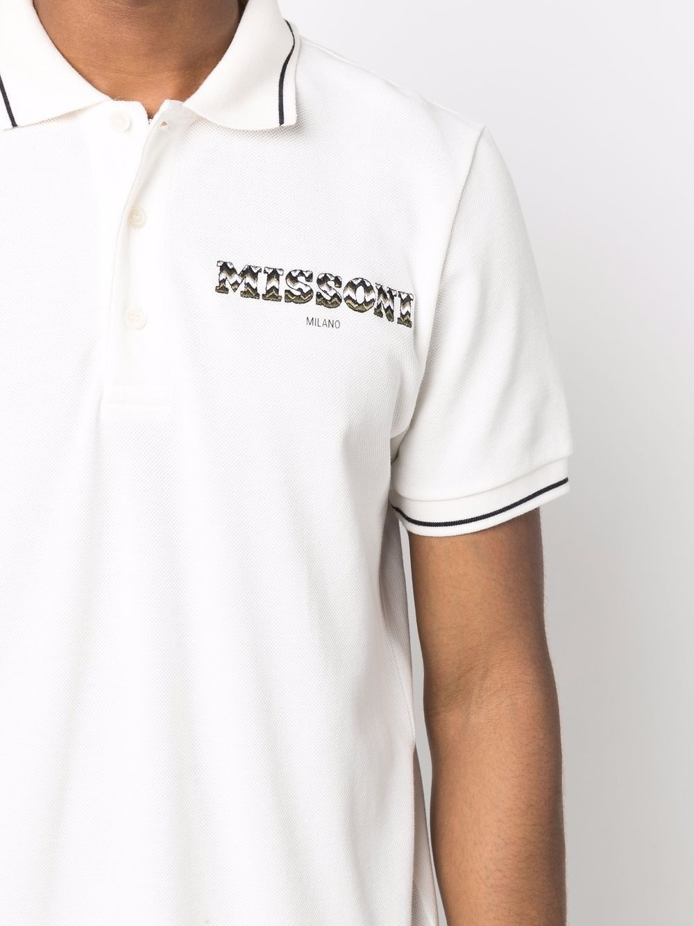 logo-embroidered cotton polo shirt - 5