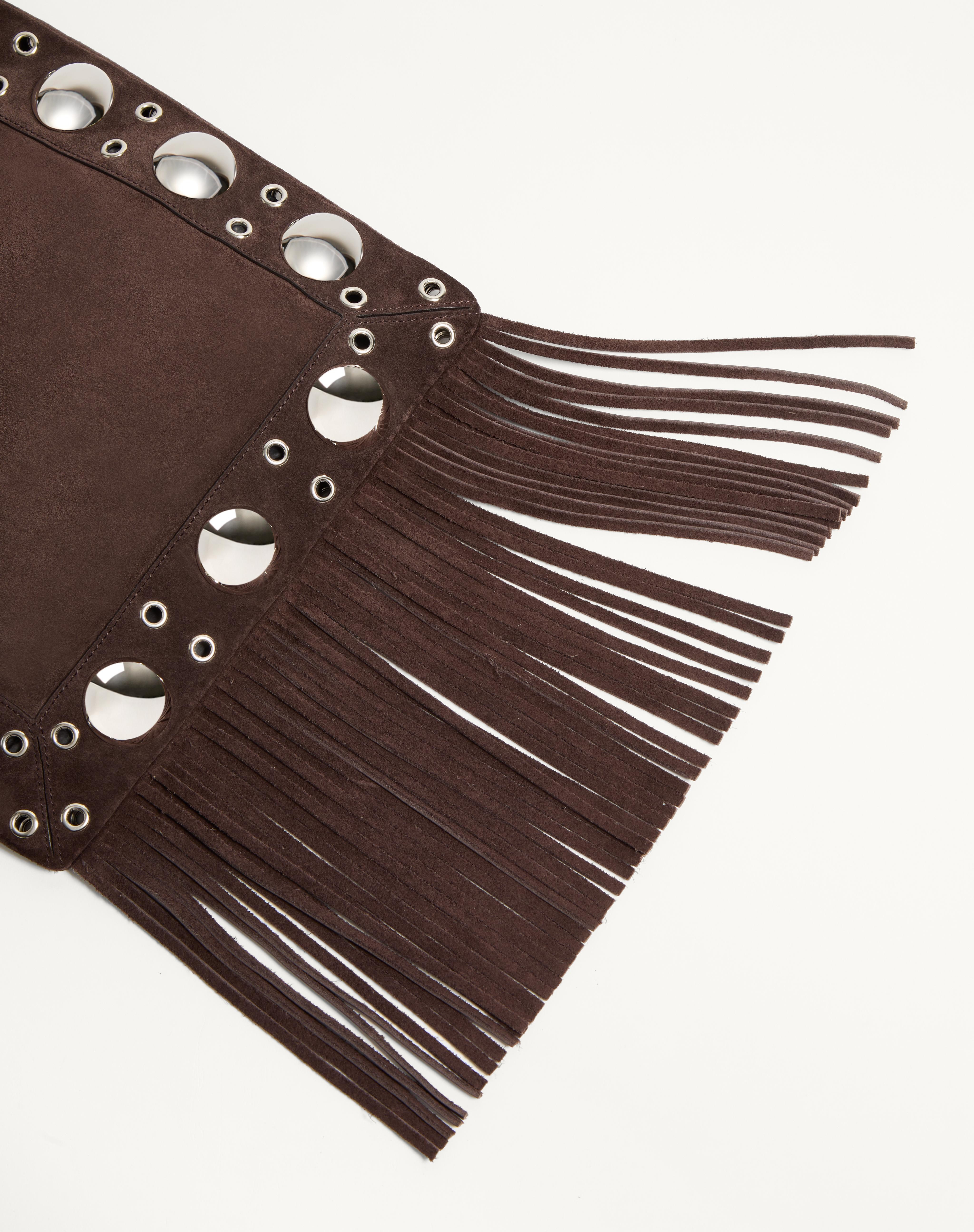 VALENTINO GARAVANI NELLCÔTE SUEDE SHOULDER BAG WITH FRINGES - 8