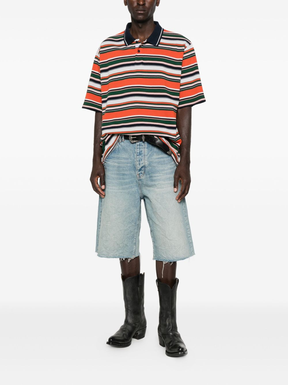 stripe logo polo shirt - 2