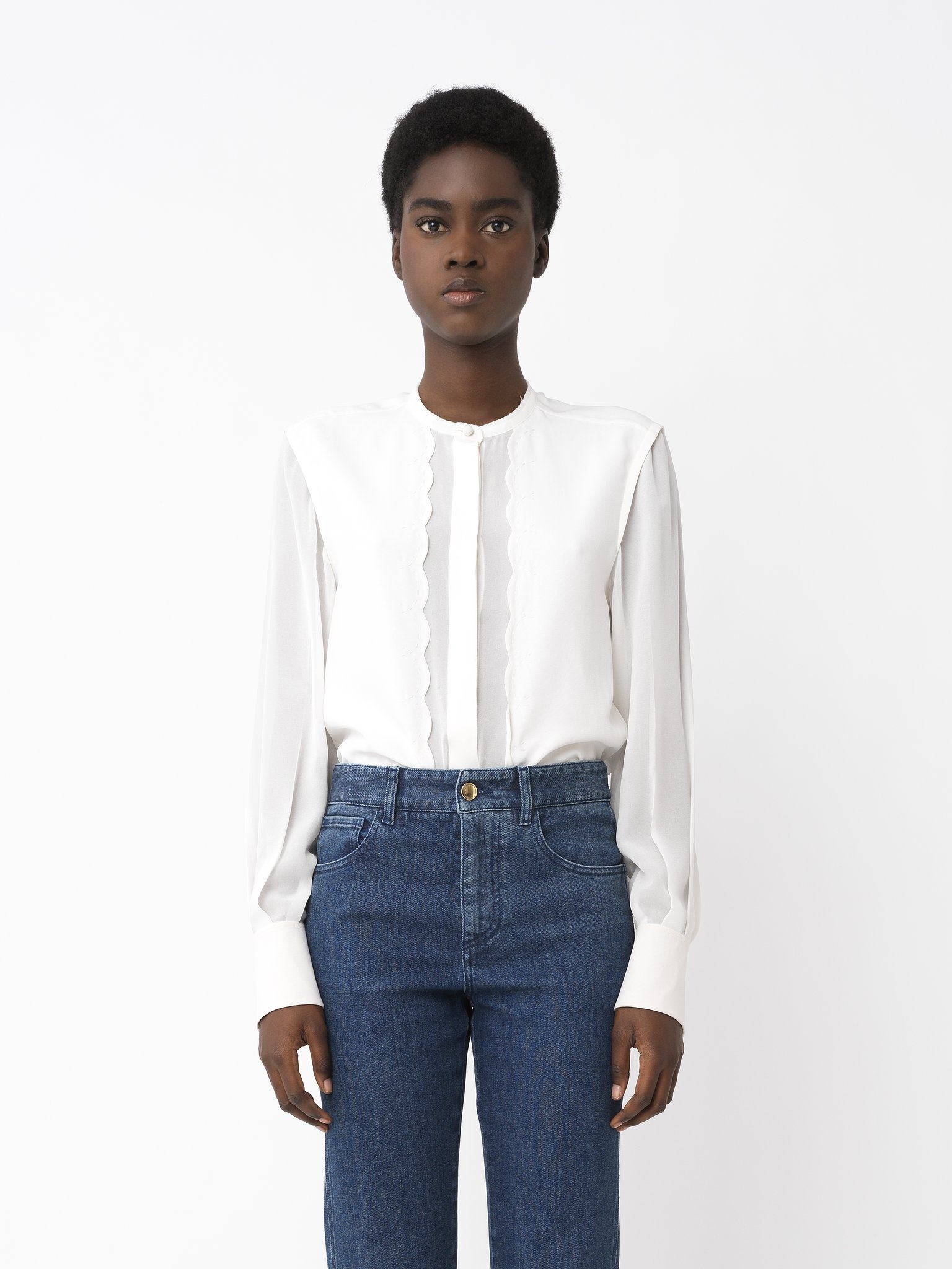 SCALLOP-EMBROIDERED BLOUSE - 3