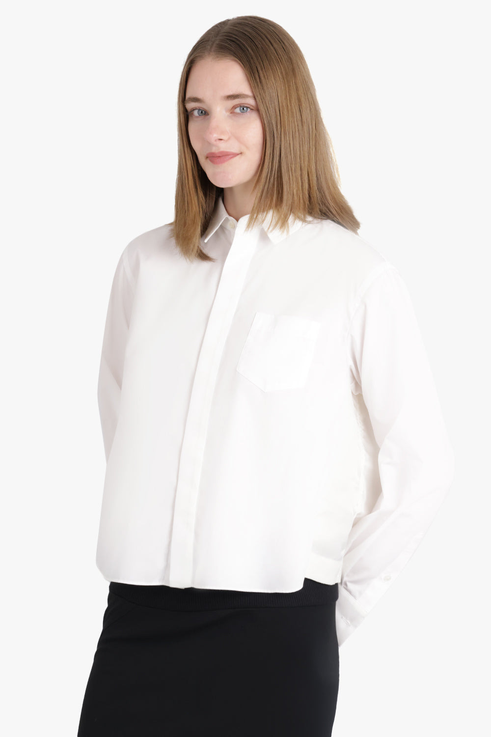 COTTON POPLIN X NYLON TWILL SHIRT | OFF WHITE - 7