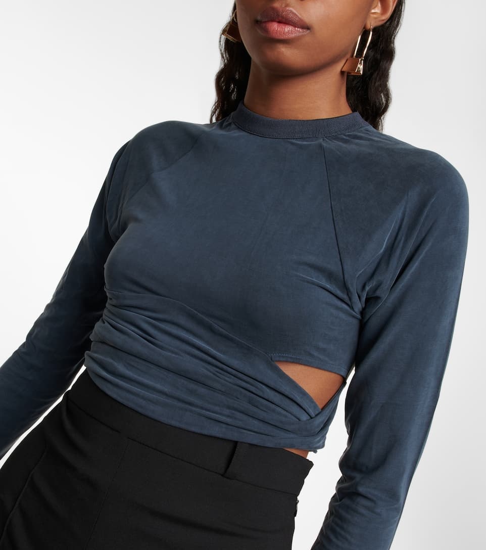 Le T-Shirt Espelho cutout crop top - 4