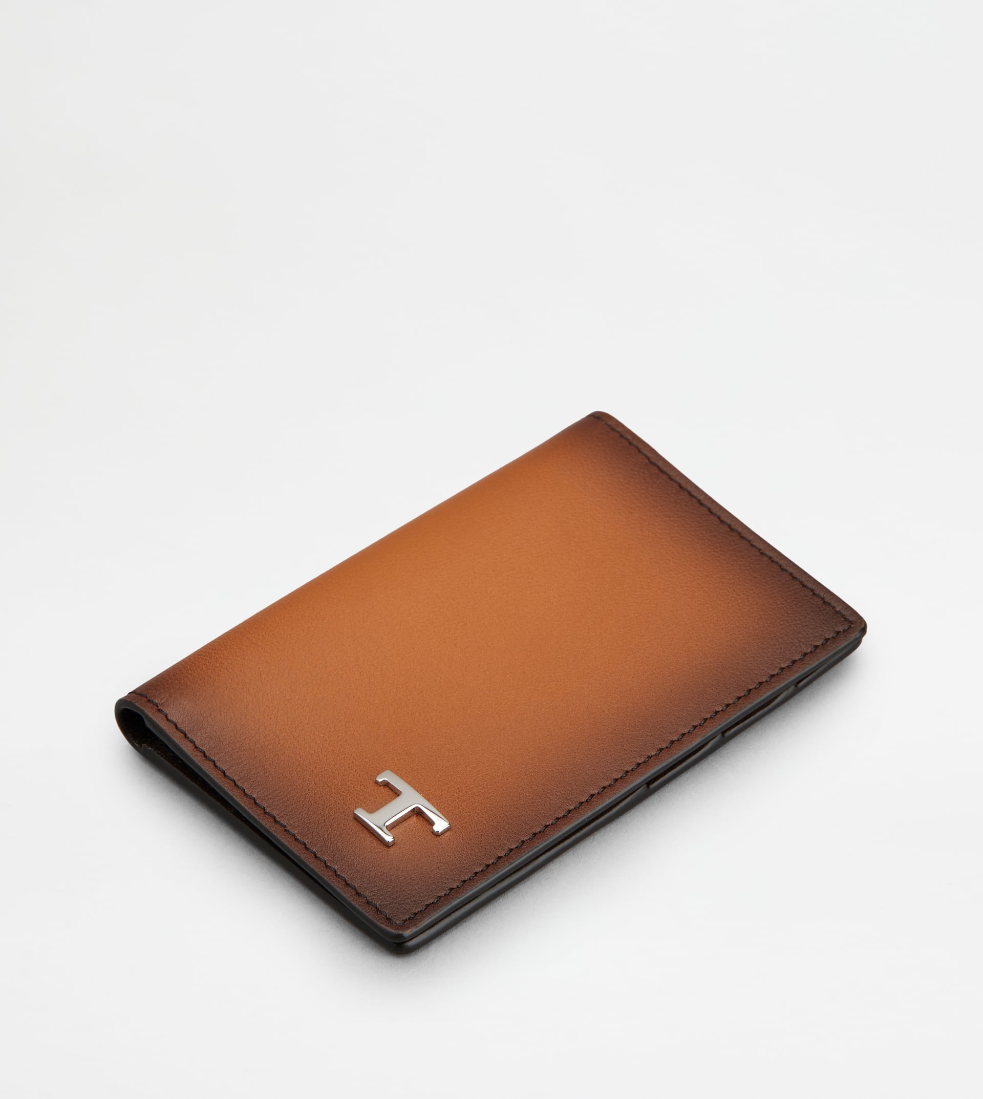 CARD HOLDER IN LEATHER - BROWN - 4