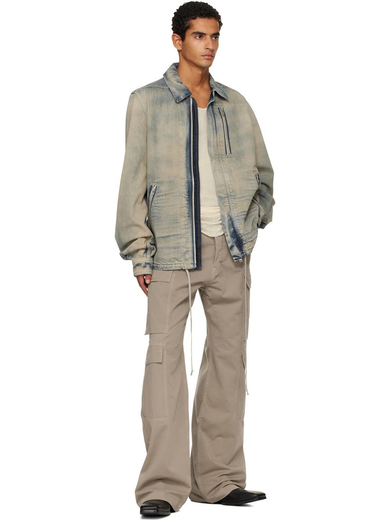 Rick Owens DRKSHDW Blue Concordians Concealed Zipfront Denim Jacket outlook
