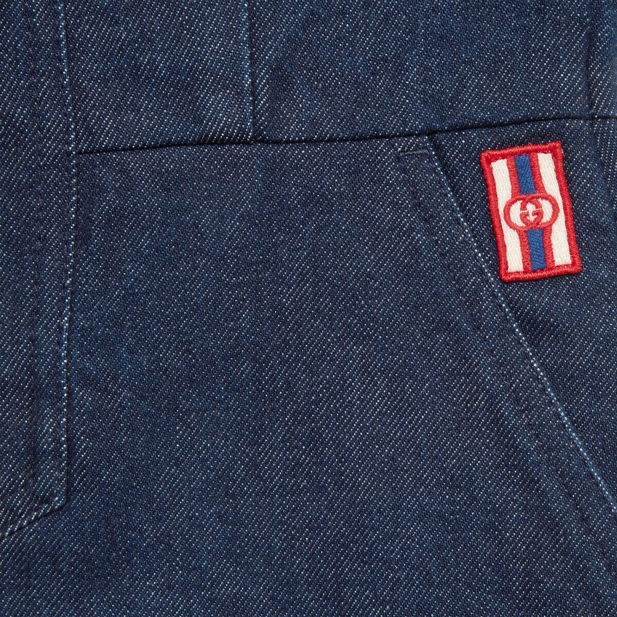 Denim dress with Interlocking G Web patch - 4