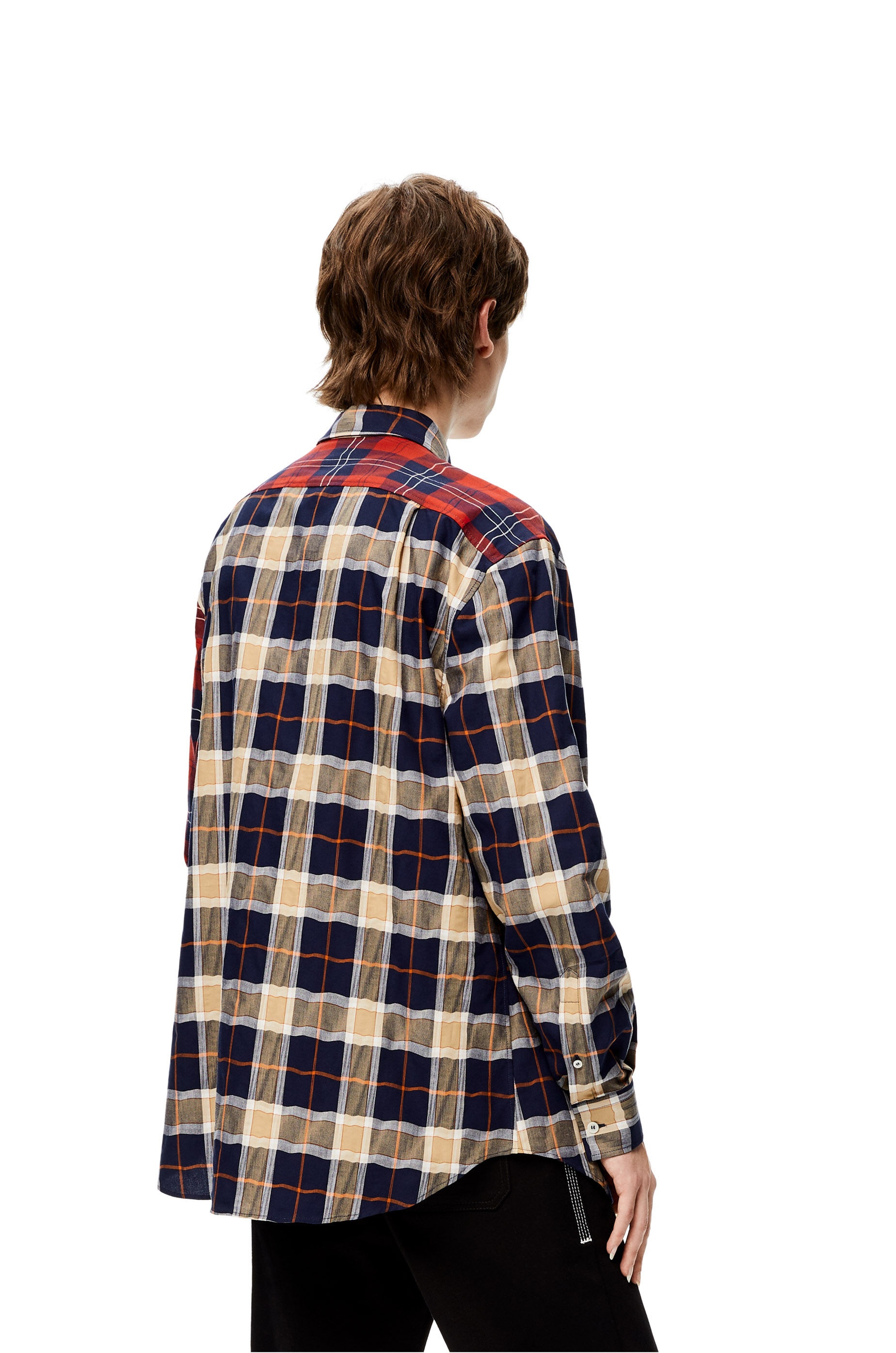 Patchwork check shirt in cotton - 4