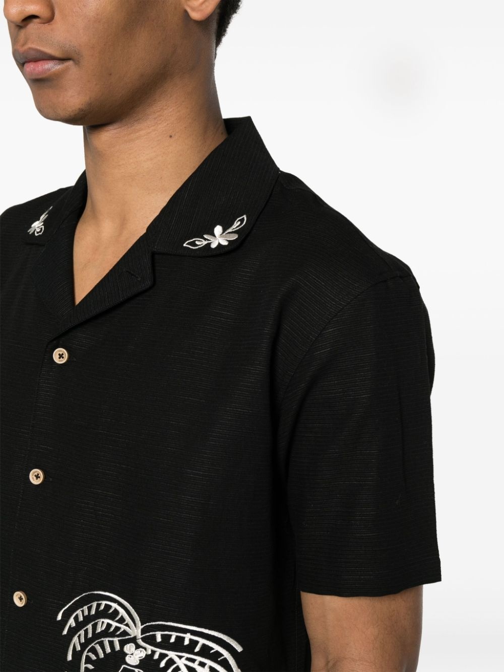 embroidered textured shirt - 5