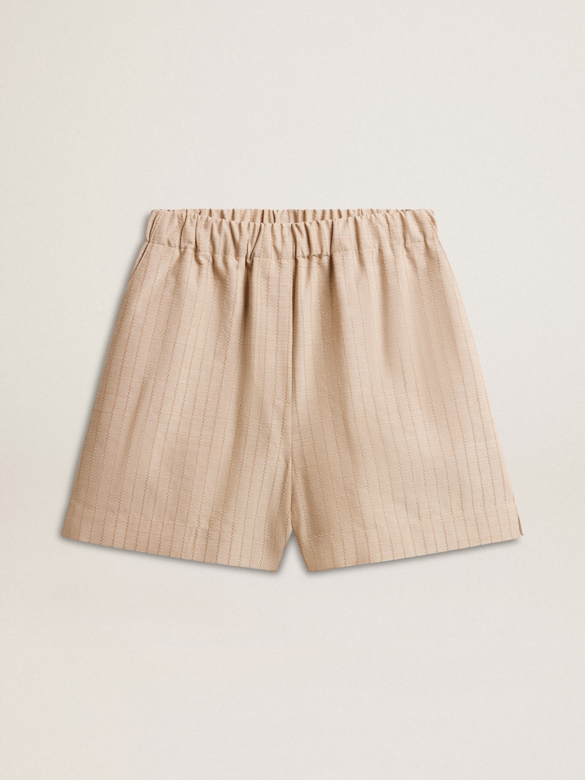 Dark beige shorts with back pocket - 1