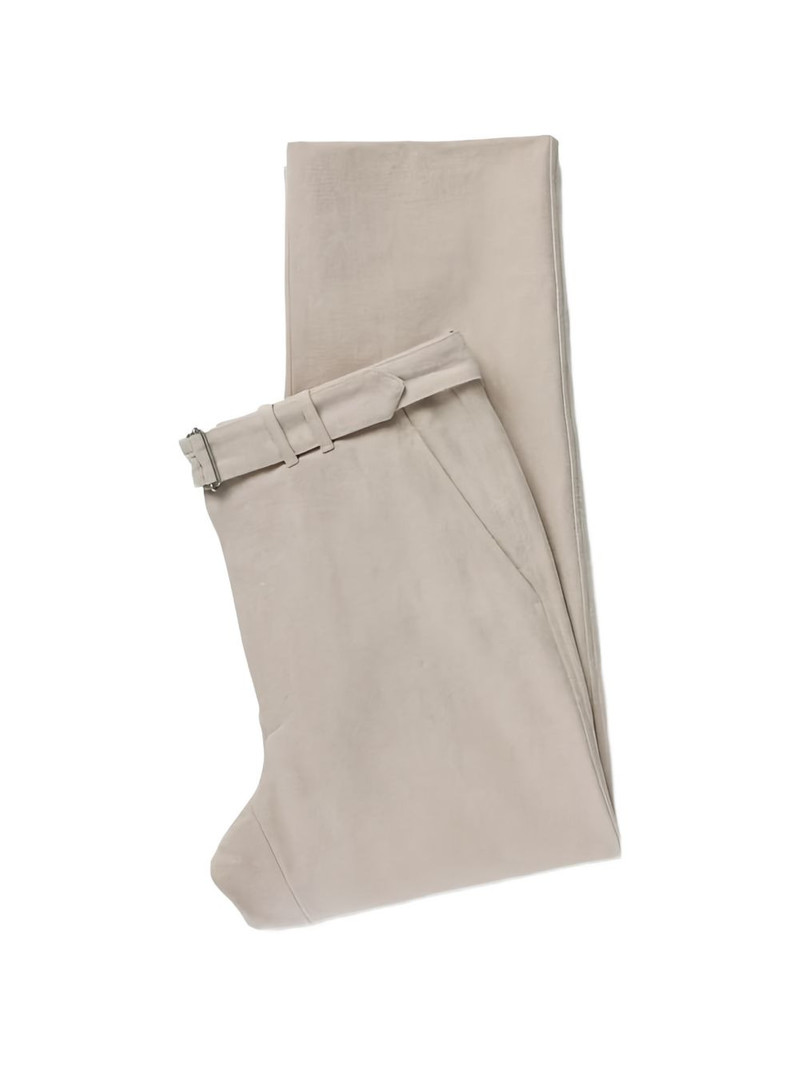 belted brushed-texture trousers 3
