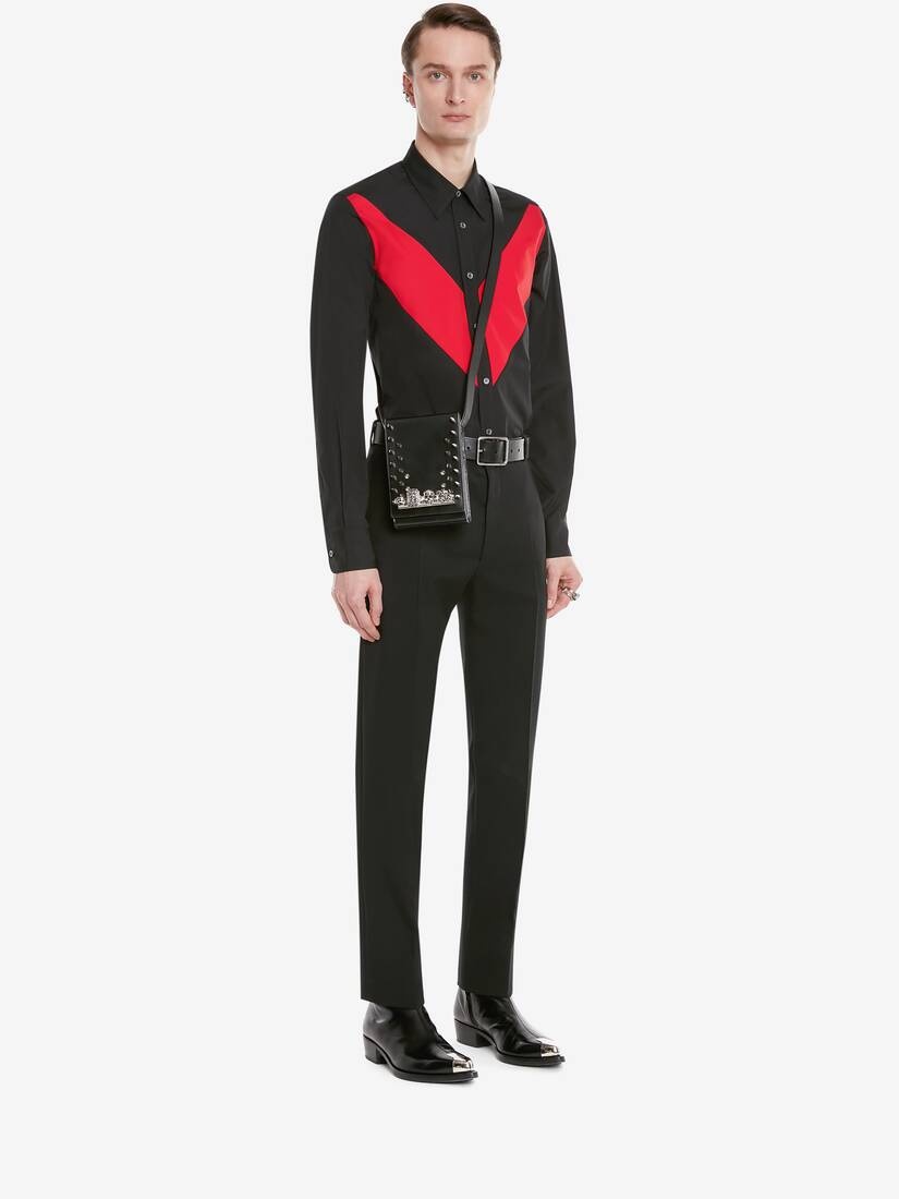 Men's Tailored Cigarette Trousers in Black - 3