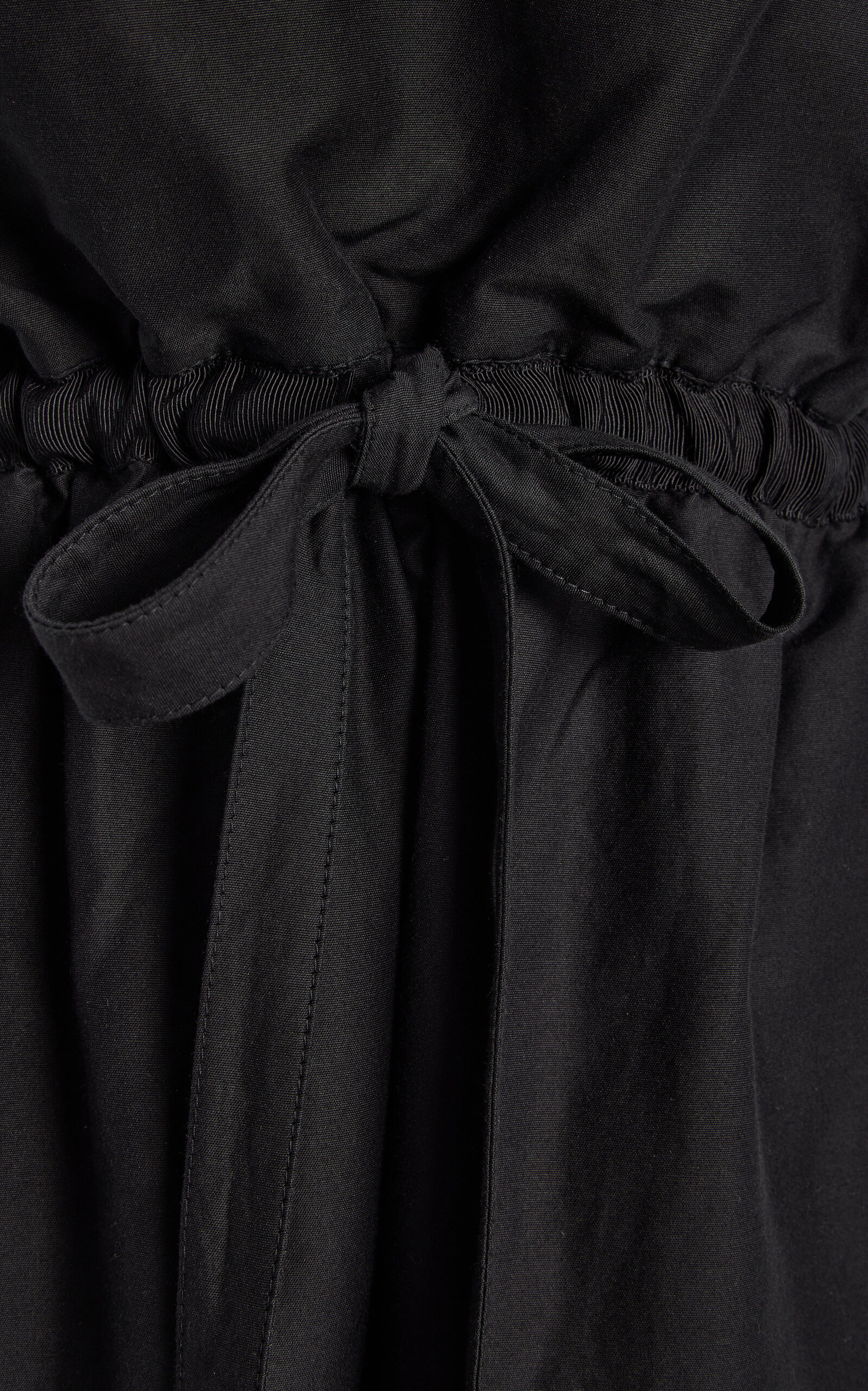 Exclusive Gathered-Waist Cotton-Silk Trousers black - 5