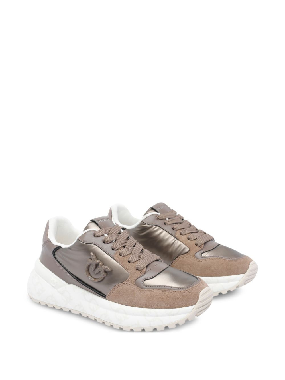 metallic-panel chunky-sole sneakers - 2
