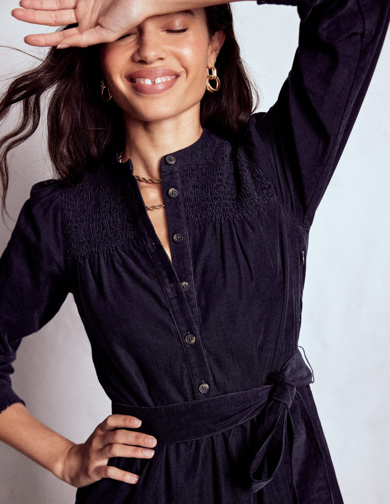 Cecily Cord Midi Dress-Navy 4