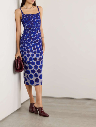 Dries Van Noten Printed crepe midi dress outlook