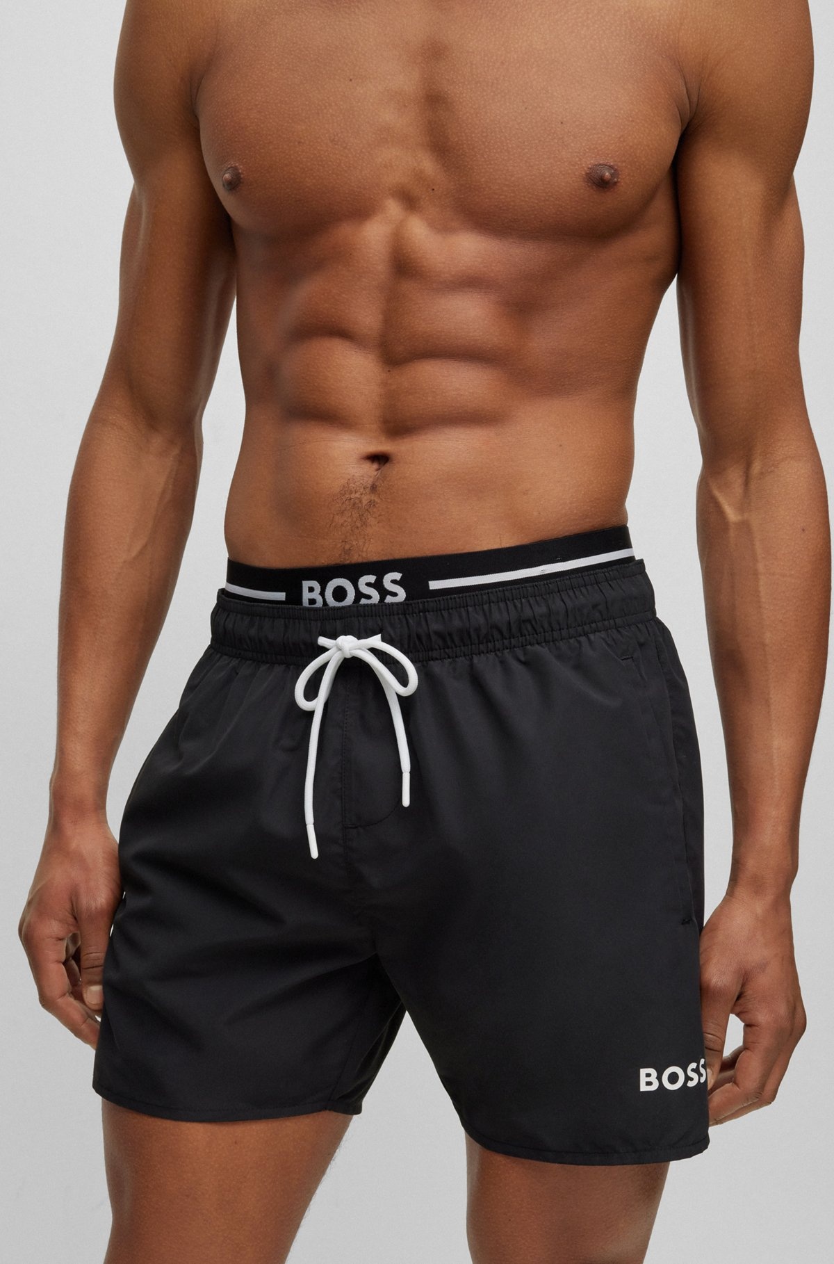 QUICK-DRY SWIM SHORTS IN RECYCLED FABRIC WITH BRANDING - 3