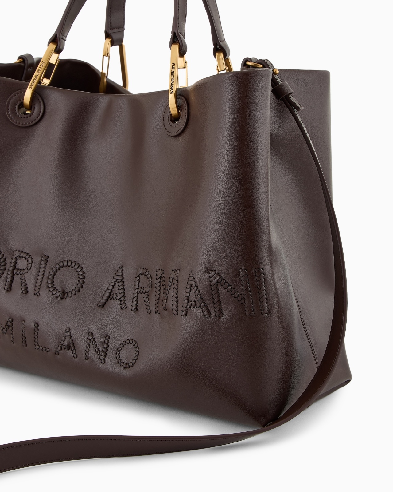 MYEA SHOPPER BAG IN INTERWOVEN LOGO LEATHER - 5