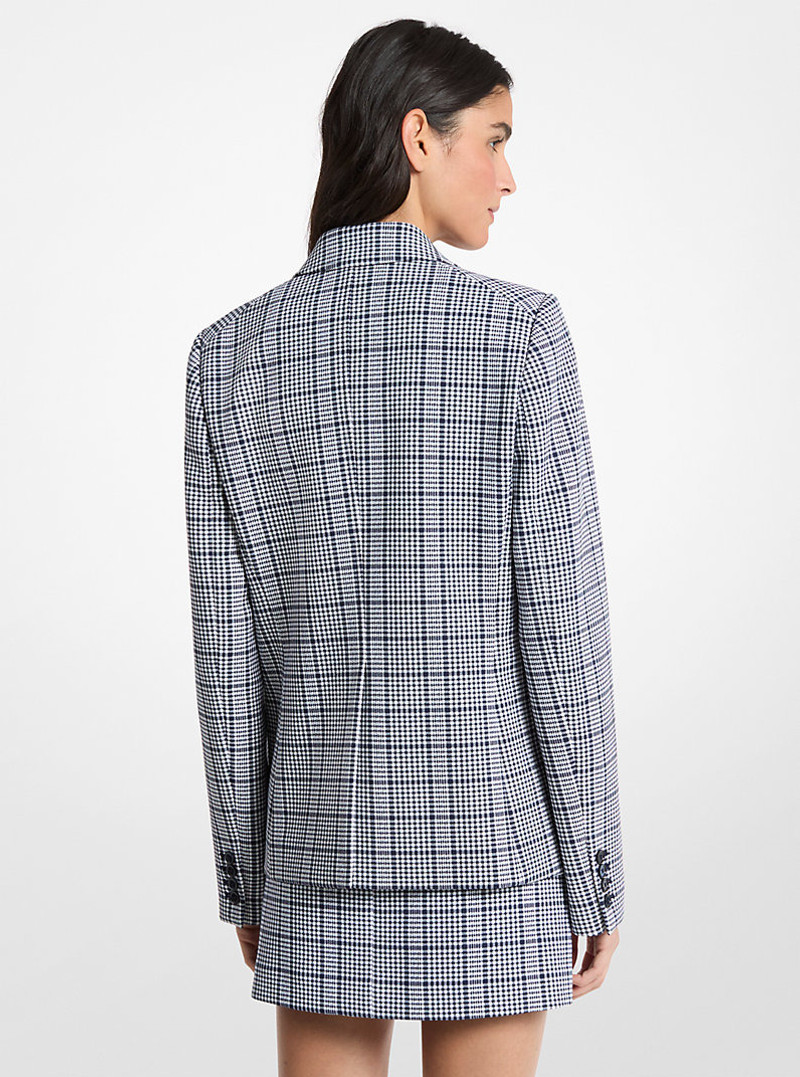 MICHAEL KORS Plaid Stretch Crepe Blazer outlook