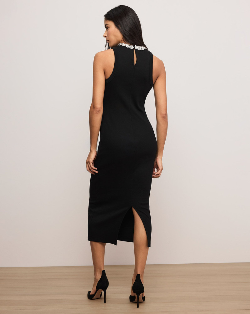 JORDYN EMBELLISHED-COLLAR MIDI DRESS 5
