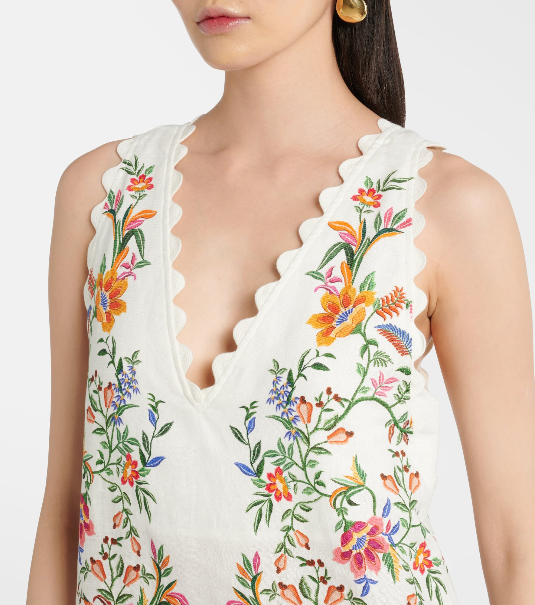 Printed linen maxi dress - 4