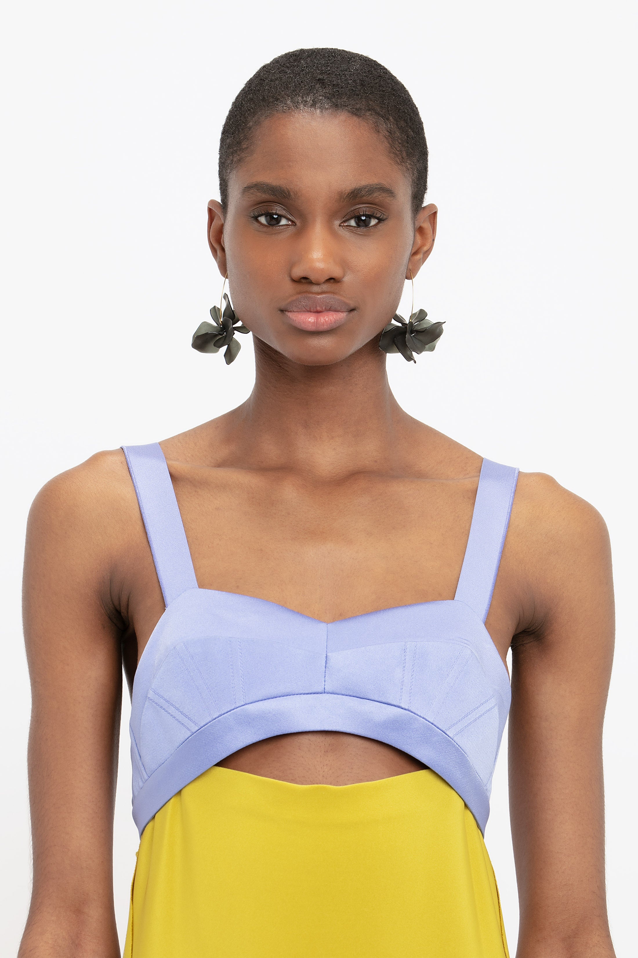 Bra Detail Maxi Dress In Lime - 4