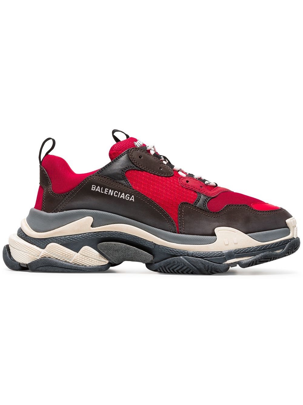 Black and red Triple S Sneakers - 1