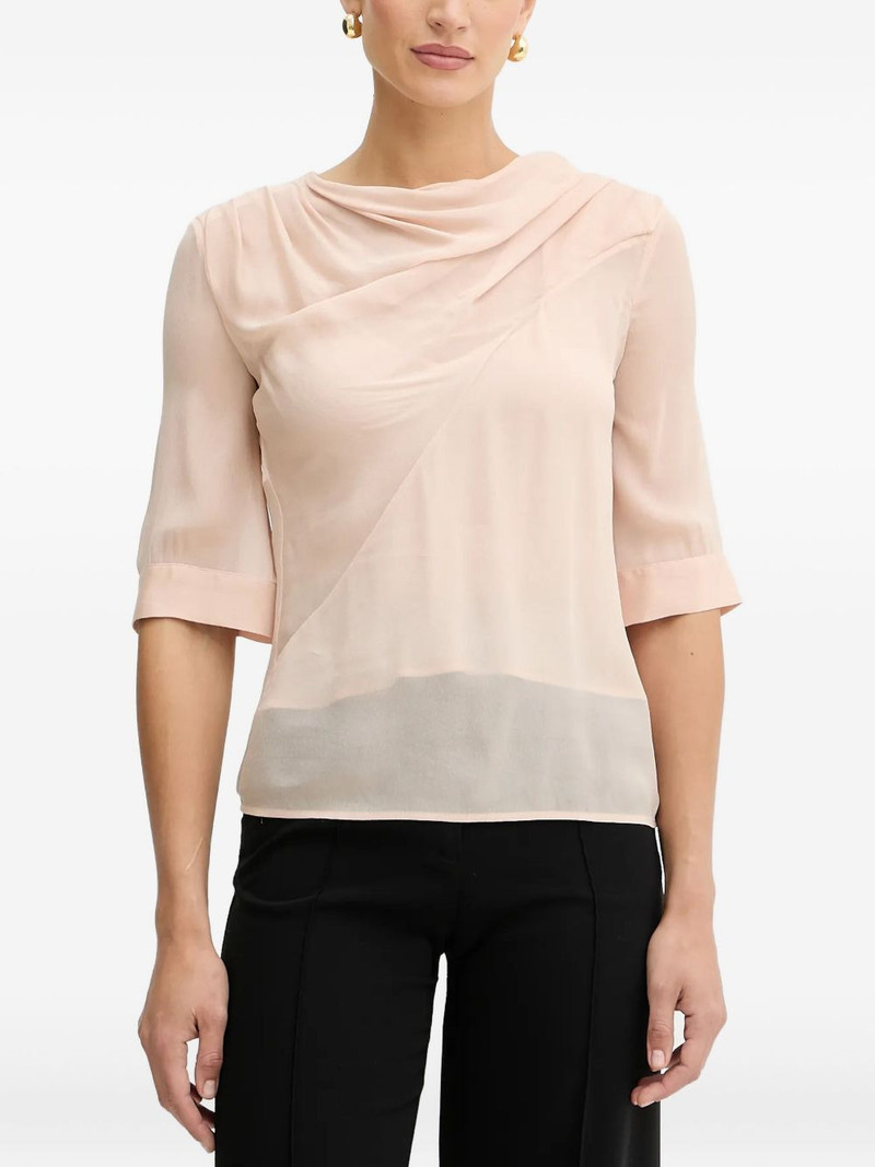 draped cowl-neck blouse 1