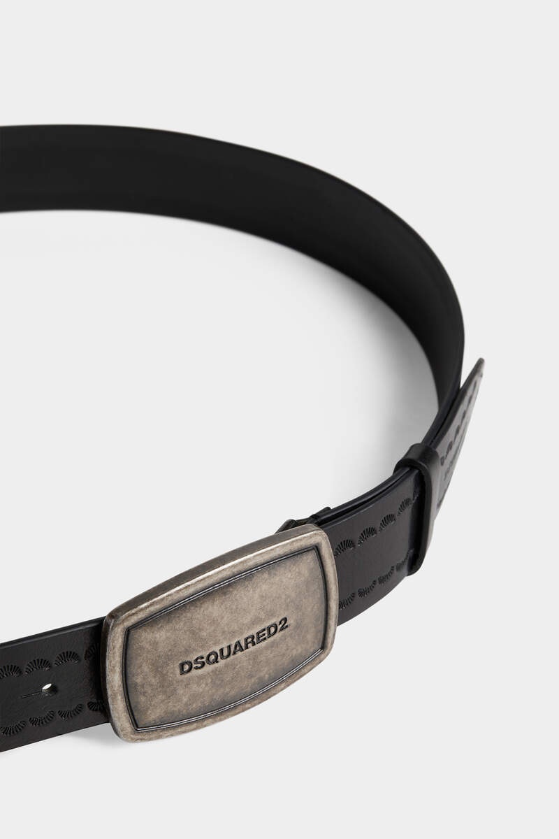 Dsquared2 logo-plaque leather belt - Black