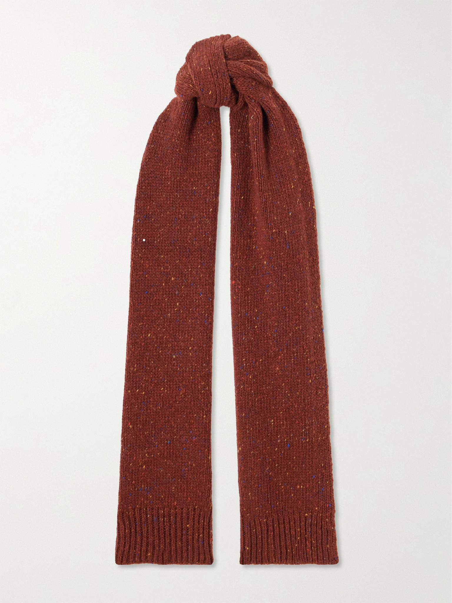 Fokestone ribbed cashmere scarf Red - 1