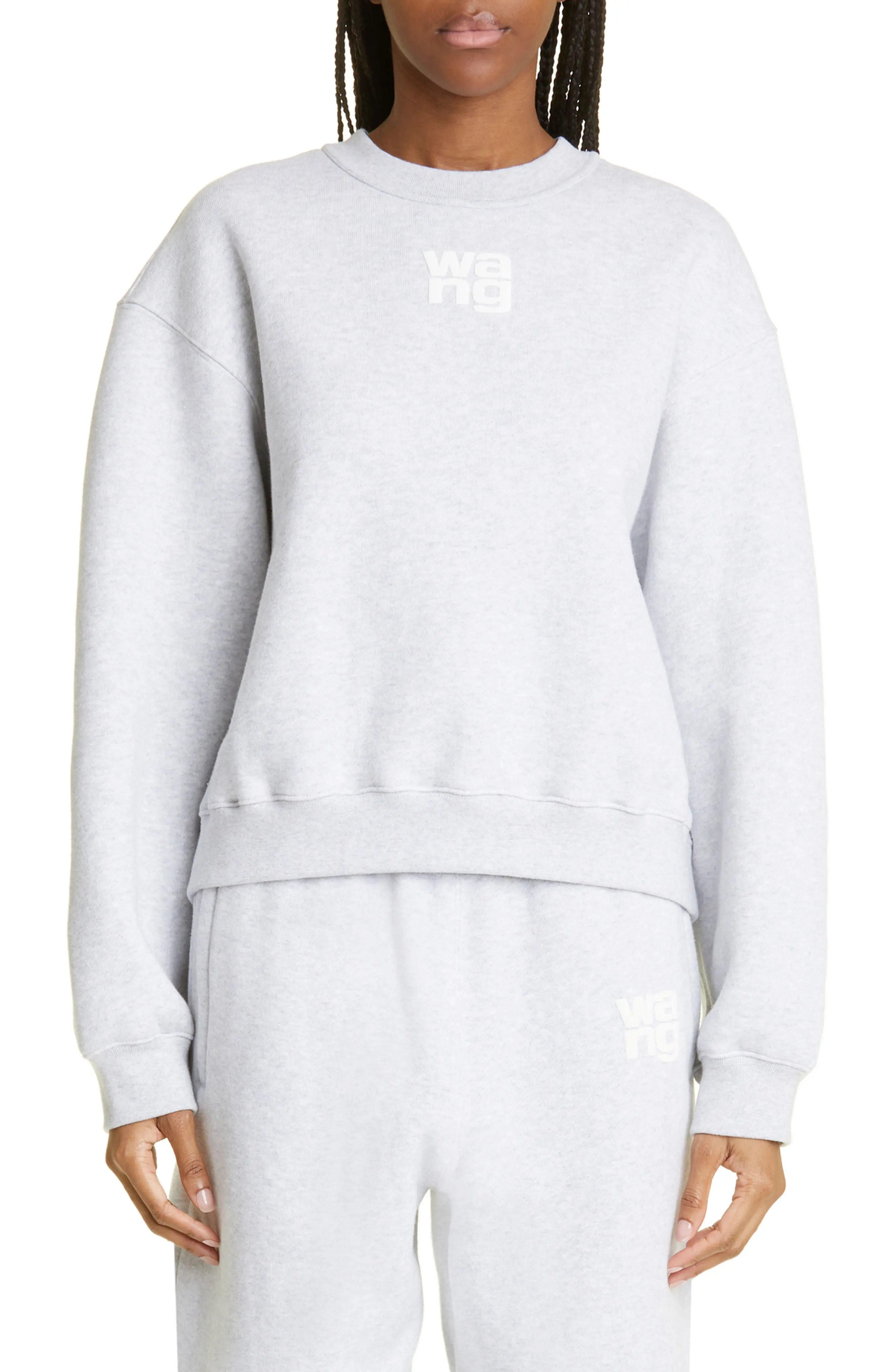 alexanderwang. t Women's Essential Cotton Blend Fleece Logo Sweateshirt - 1