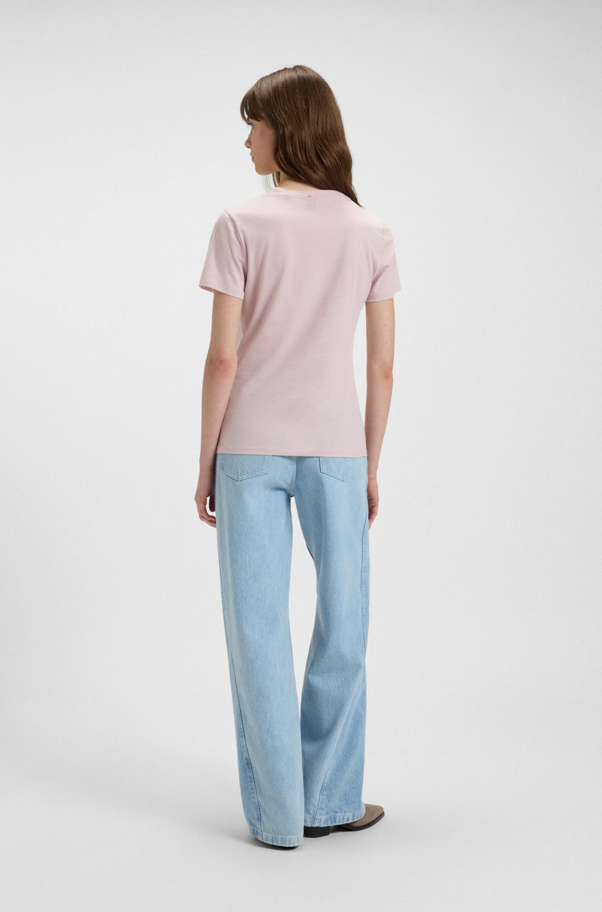 COTTON T-SHIRT WITH CONTRAST LOGO STRIPE - 4