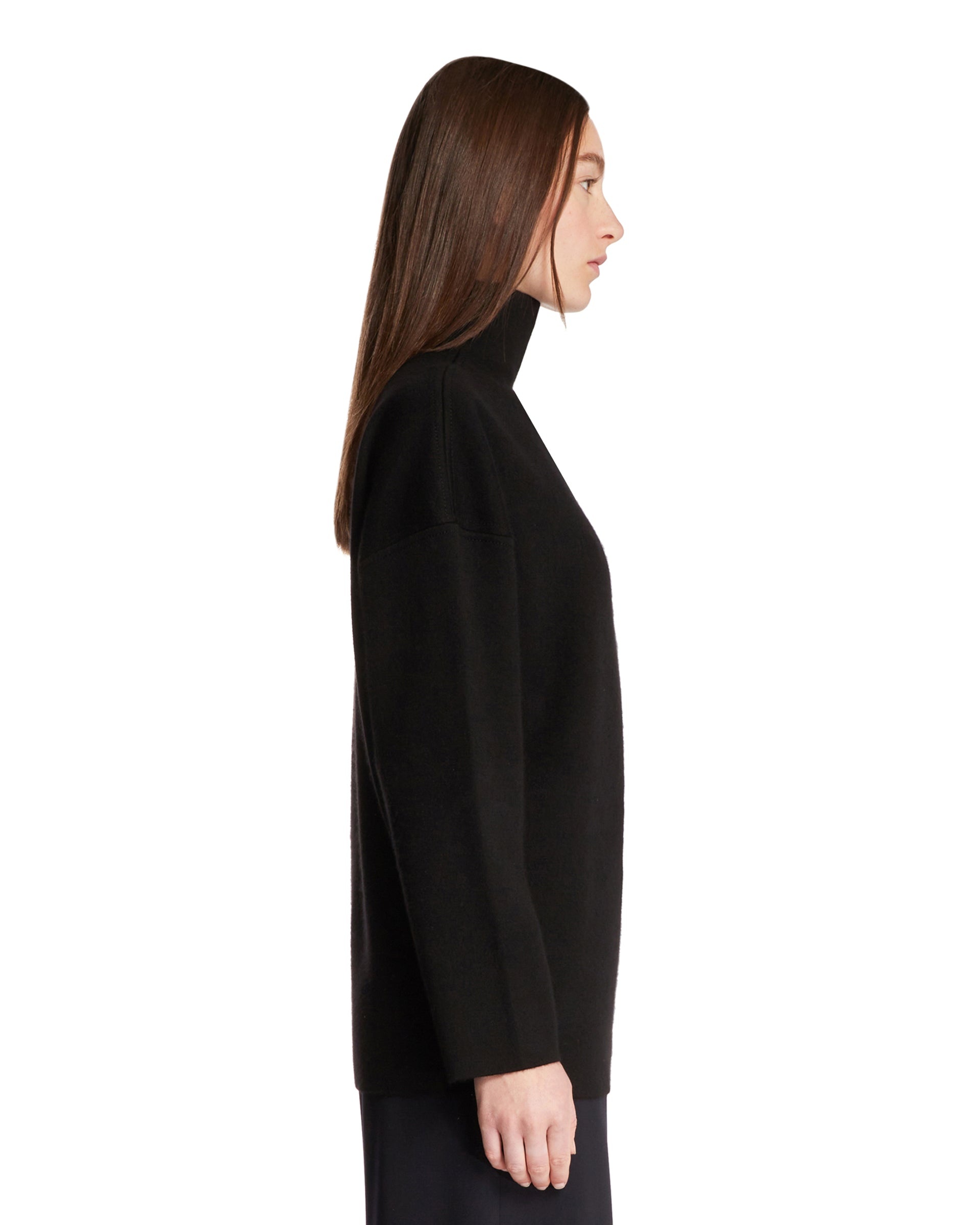 Black Cashmere Zip Sweater - 5