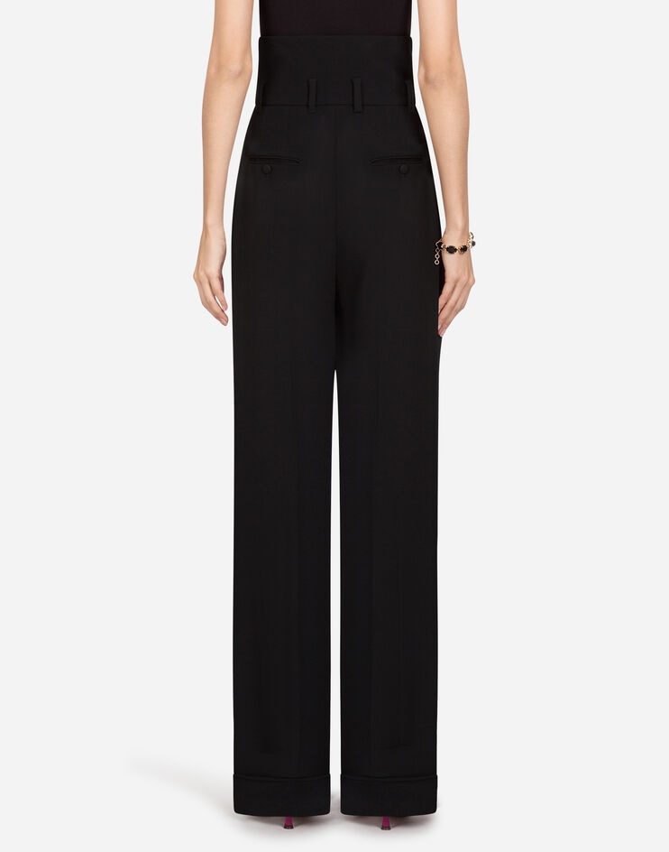 Cady fabric high-waisted flared pants - 2