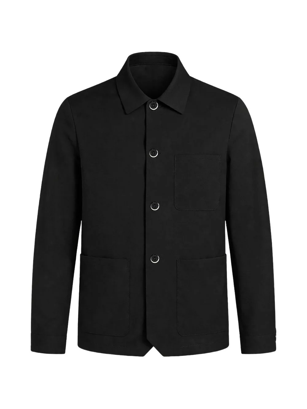button-up patch-pocket overshirt - 1