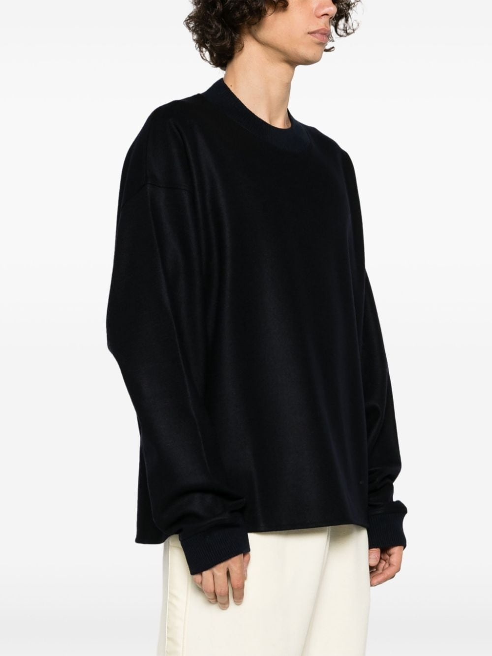 crew-neck felted-wool jumper - 3