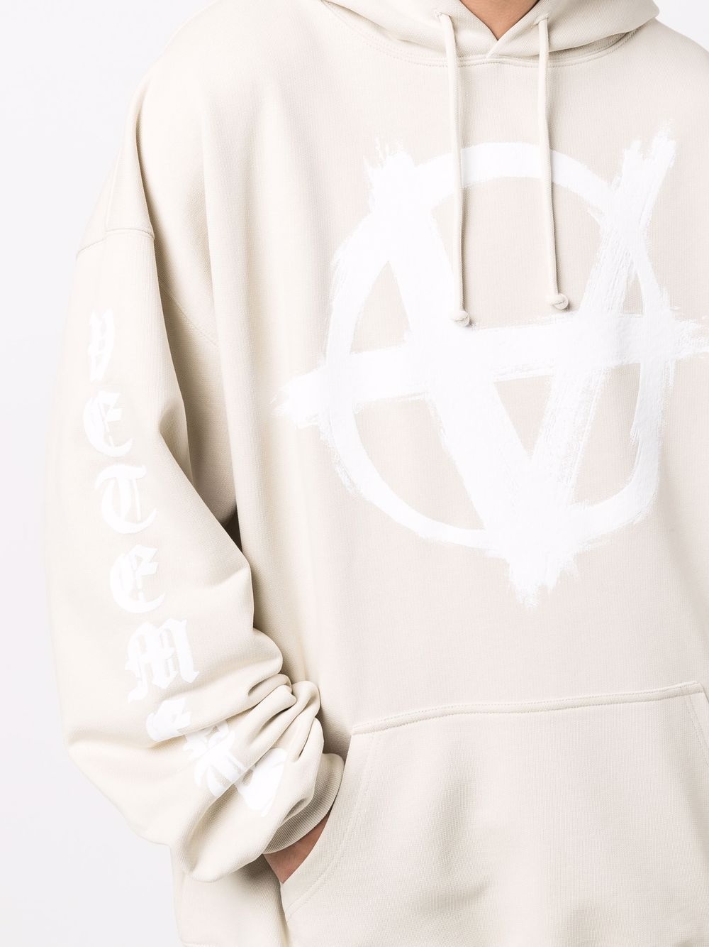 Anarchy logo-print fleece hoodie - 6