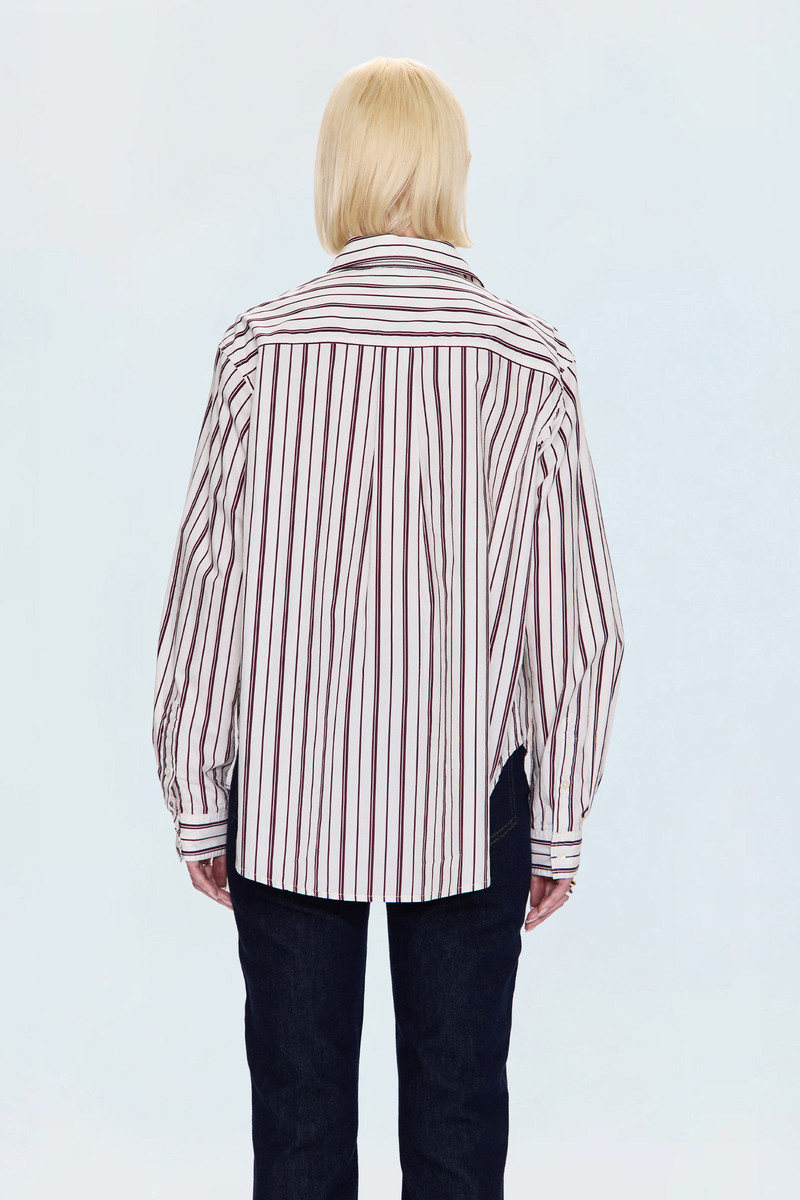 FINLAY SHIRT - CLARET STRIPE 4